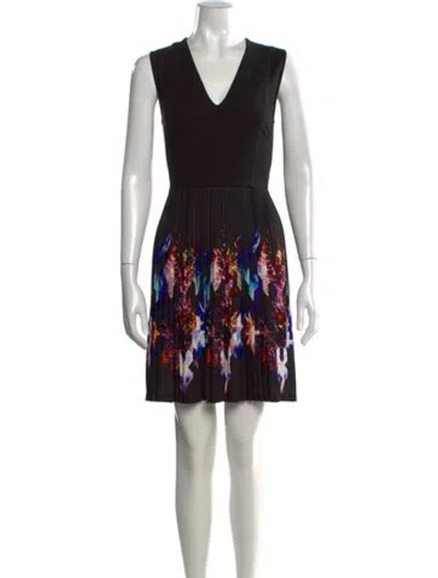 Pre-owned Sandro Graphic Print Mini Dress In Black