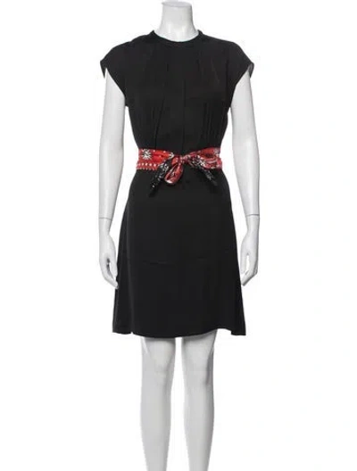 Pre-owned Sandro Graphic Print Mini Dress In Black