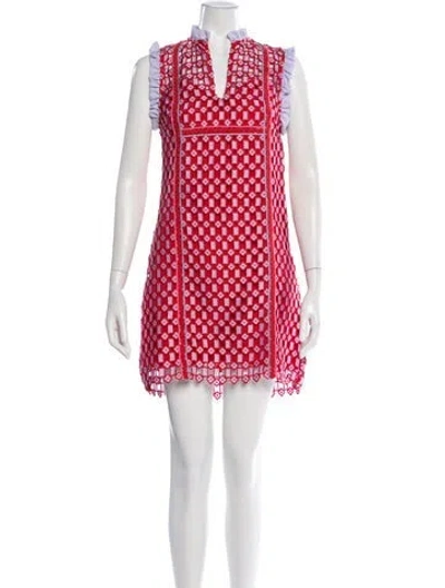Pre-owned Sandro Graphic Print Mini Dress In Purple