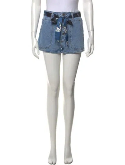 Pre-owned Sandro Graphic Print Mini Shorts In Black