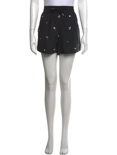 Pre-owned Sandro Graphic Print Mini Shorts In Black