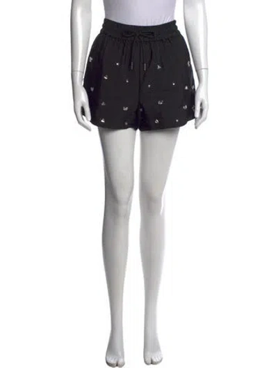 Pre-owned Sandro Graphic Print Mini Shorts In Black