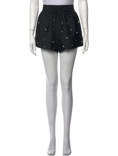 Pre-owned Sandro Graphic Print Mini Shorts In Black