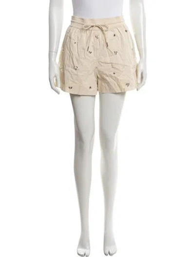 Pre-owned Sandro Graphic Print Mini Shorts In Neutrals