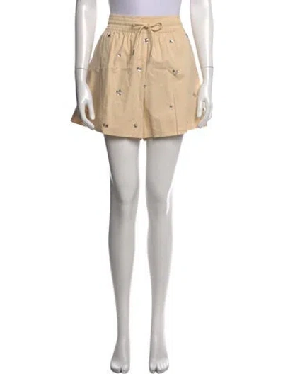 Pre-owned Sandro Graphic Print Mini Shorts In Neutrals