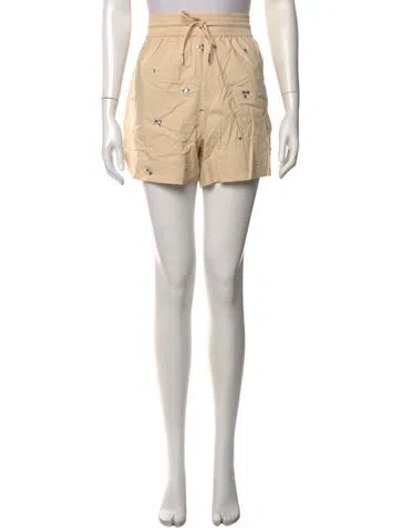 Pre-owned Sandro Graphic Print Mini Shorts In Neutrals