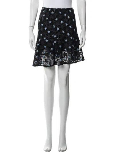 Pre-owned Sandro Graphic Print Mini Skirt In Black/blue