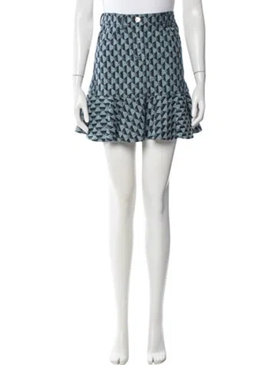 Pre-owned Sandro Graphic Print Mini Skirt In Blue