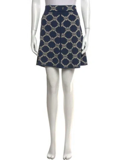 Pre-owned Sandro Graphic Print Mini Skirt In Blue