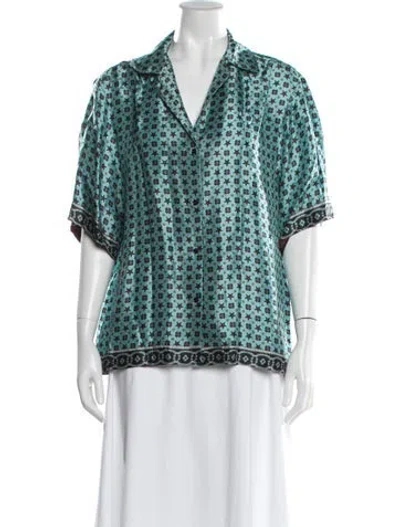 Pre-owned Sandro Graphic Print Robe In Blue