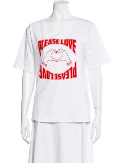 Pre-owned Sandro Graphic Print Scoop Neck T-shirt In White