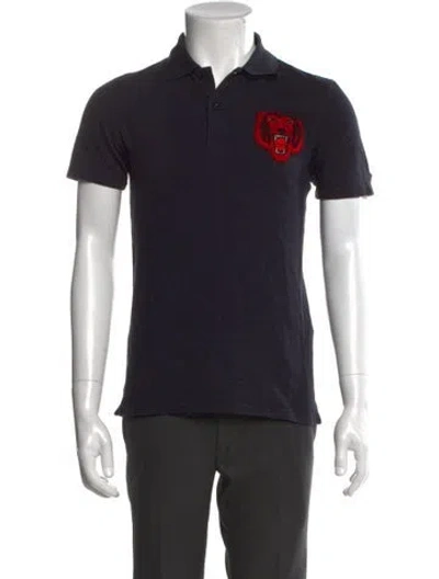 Pre-owned Sandro Graphic Print Short Sleeve Shirt In Blue