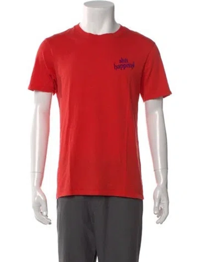 Pre-owned Sandro Graphic Print Short Sleeve Shirt In Red