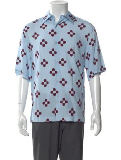 Pre-owned Sandro Graphic Print Short Sleeve Shirt W/ Tags In Multi
