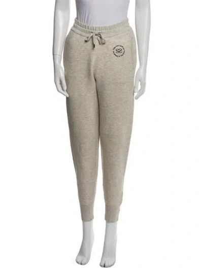 Pre-owned Sandro Graphic Print Skinny Leg Pants In Neutral