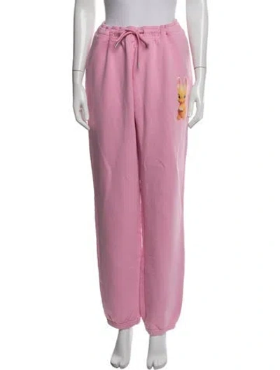 Pre-owned Sandro Graphic Print Sweatpants W/ Tags In Pink
