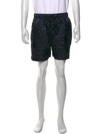 Pre-owned Sandro Graphic Print Swim Trunks In Blue