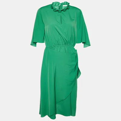 Sandro Green Chiffon Cut-out Rebella Midi Dress