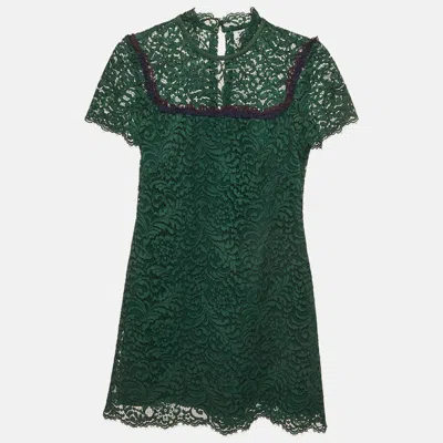 Sandro Green Cord Lace Mini Dress