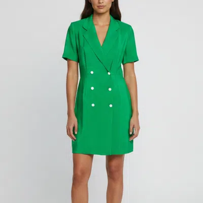 Pre-owned Sandro Green Jacquard Short Sleeve Maissane Mini Dress Xs