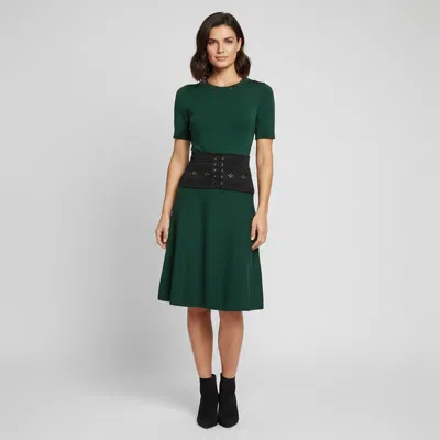 Pre-owned Sandro Green Knit A-line Midi Dress M