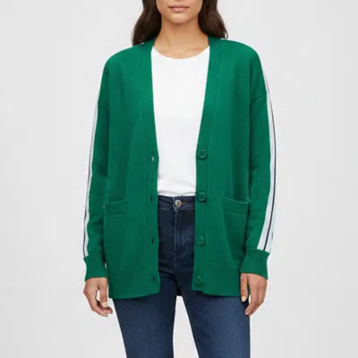 Pre-owned Sandro Green Striped Wool Blend Knit Cardigan S