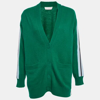 Pre-owned Sandro Green Wool Knit Buttoned Cardigan S