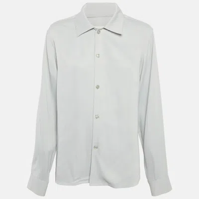 Sandro Grey Crepe Buttoned Full Sleeve Shirt In White