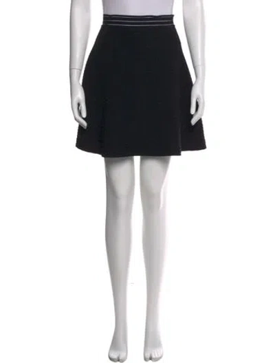 Pre-owned Sandro Grosgrain Trim Knee-length Skirt In Black