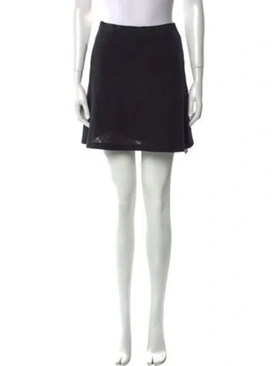 Pre-owned Sandro Grosgrain Trim Mini Skirt In Black
