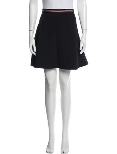 Pre-owned Sandro Grosgrain Trim Mini Skirt In Black