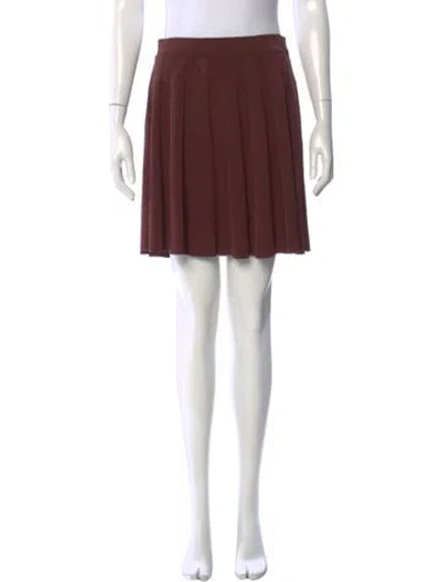 Pre-owned Sandro Grosgrain Trim Mini Skirt In Brown