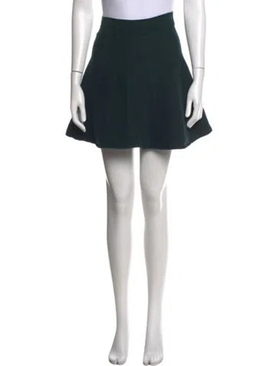 Pre-owned Sandro Grosgrain Trim Mini Skirt In Green
