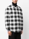 Sandro Grunge Checkered Cotton Overshirt In Black