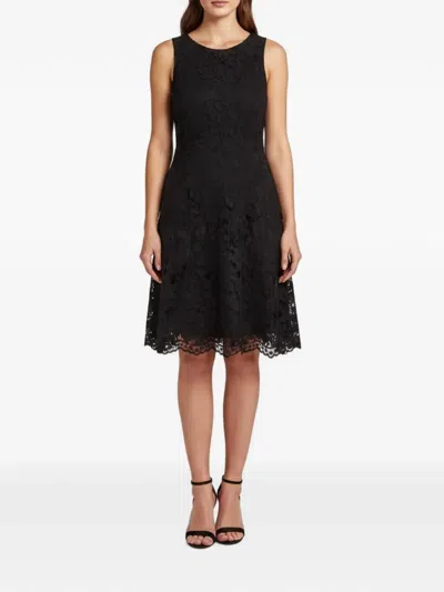 Pre-owned Sandro Guipure Lace Sleeveless Midi Dress In Black