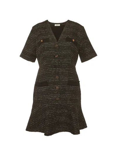 Pre-owned Sandro Gwendoline Mini Dress In Black