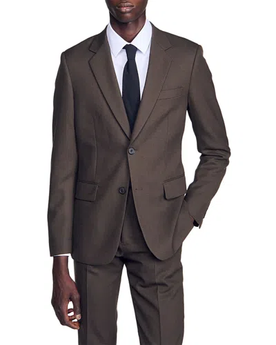Sandro H23legacy Slim Fit Suit Jacket In Brown