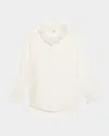Sandro Womens Naturels Haby Ruffled Collar Silk Shirt In Ecru