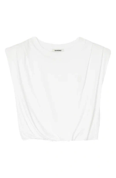 Sandro Hady Cotton Crop T-shirt In White