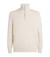 Sandro Wool Half-zip Sweater In Beige