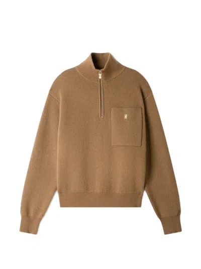 Sandro Sweatshirt Mit Brusttasche In Braun