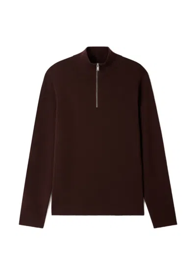 Sandro Half-zip Sweatshirt In Brown