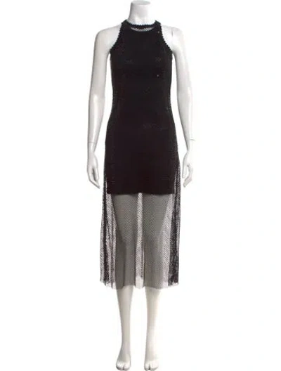 Pre-owned Sandro Halterneck Long Dress W/ Tags In Black
