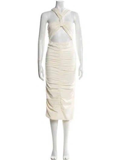 Pre-owned Sandro Halterneck Midi Length Dress In Neutral
