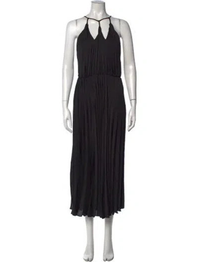 Pre-owned Sandro Halterneck Midi Length Dress W/ Tags In Black