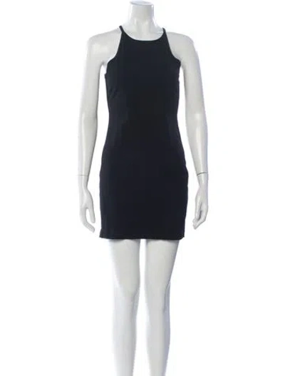Pre-owned Sandro Halterneck Mini Dress In Blue