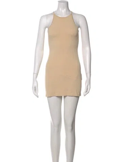 Pre-owned Sandro Halterneck Mini Dress In Neutral