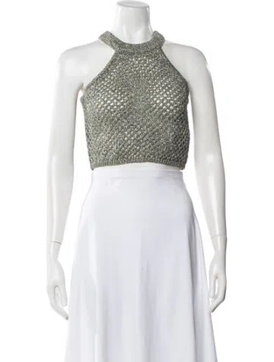 Pre-owned Sandro Halterneck Sleeveless Crop Top W/ Tags