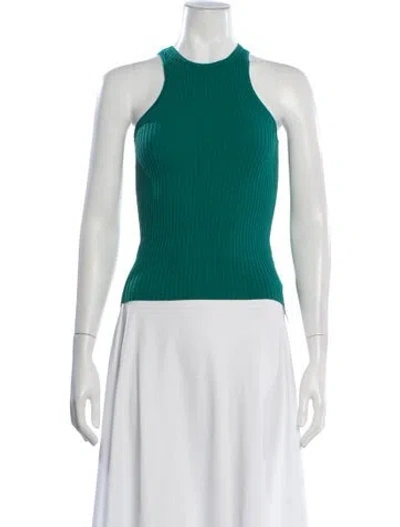 Pre-owned Sandro Halterneck Sleeveless Top In Green
