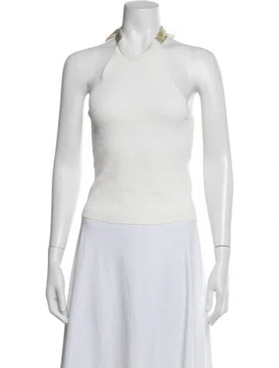 Pre-owned Sandro Halterneck Sleeveless Top In Neutrals